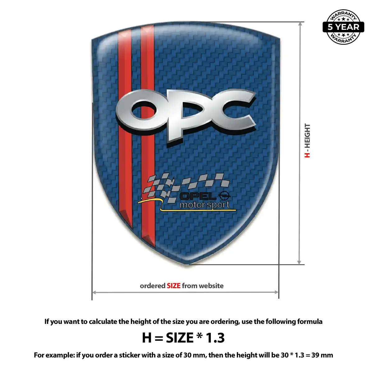 Opel Epoxy Domed Sticker Refined Design