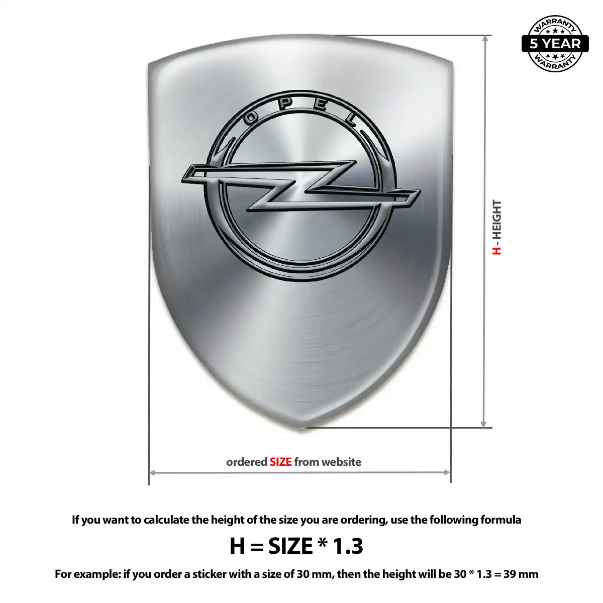 Opel Epoxy Domed Sticker Resin Luxe