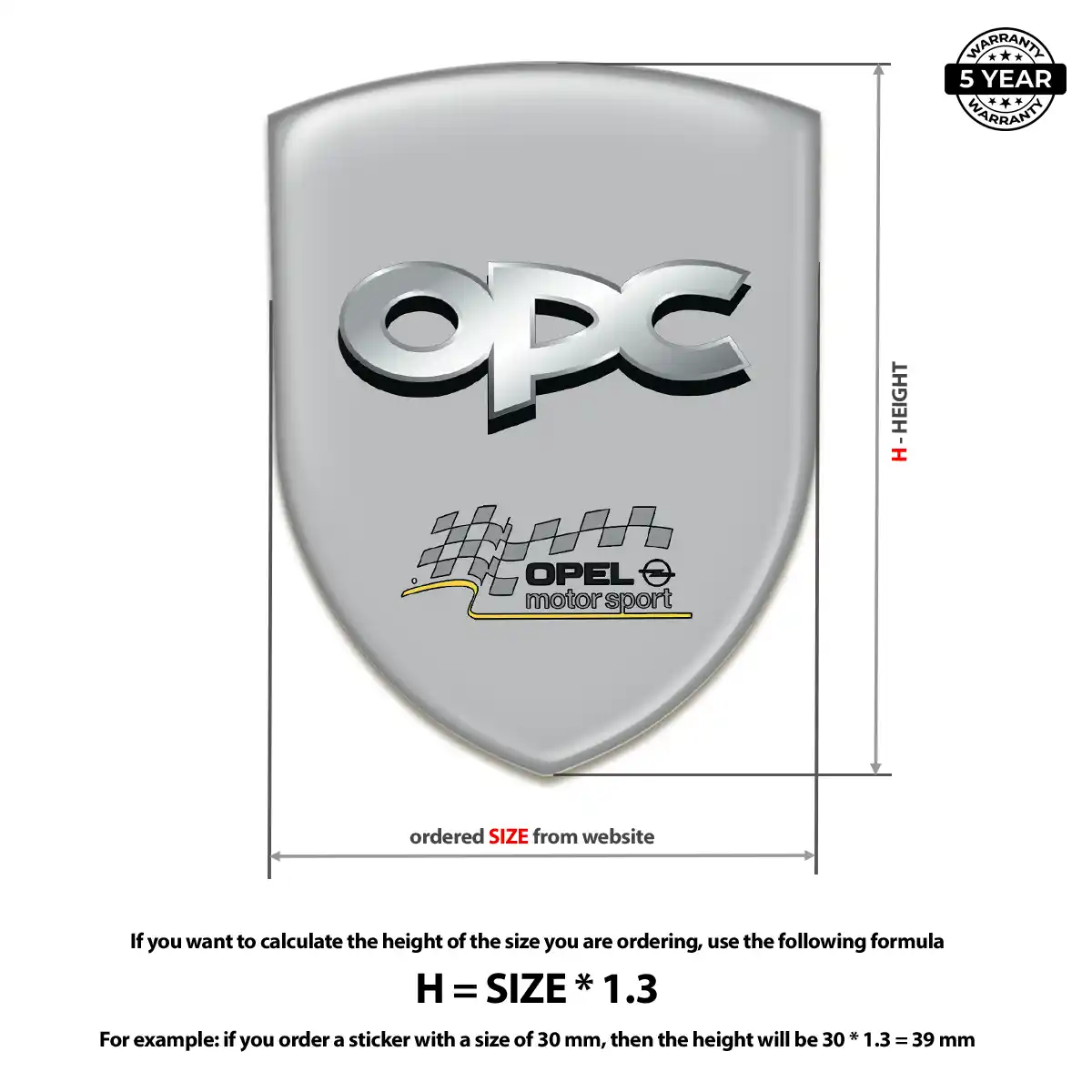 Opel Epoxy Domed Sticker Signature Grade