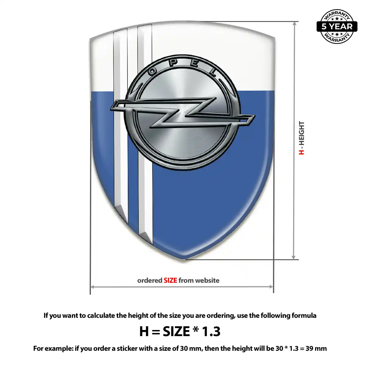 Opel Epoxy Domed Sticker Sleek Style