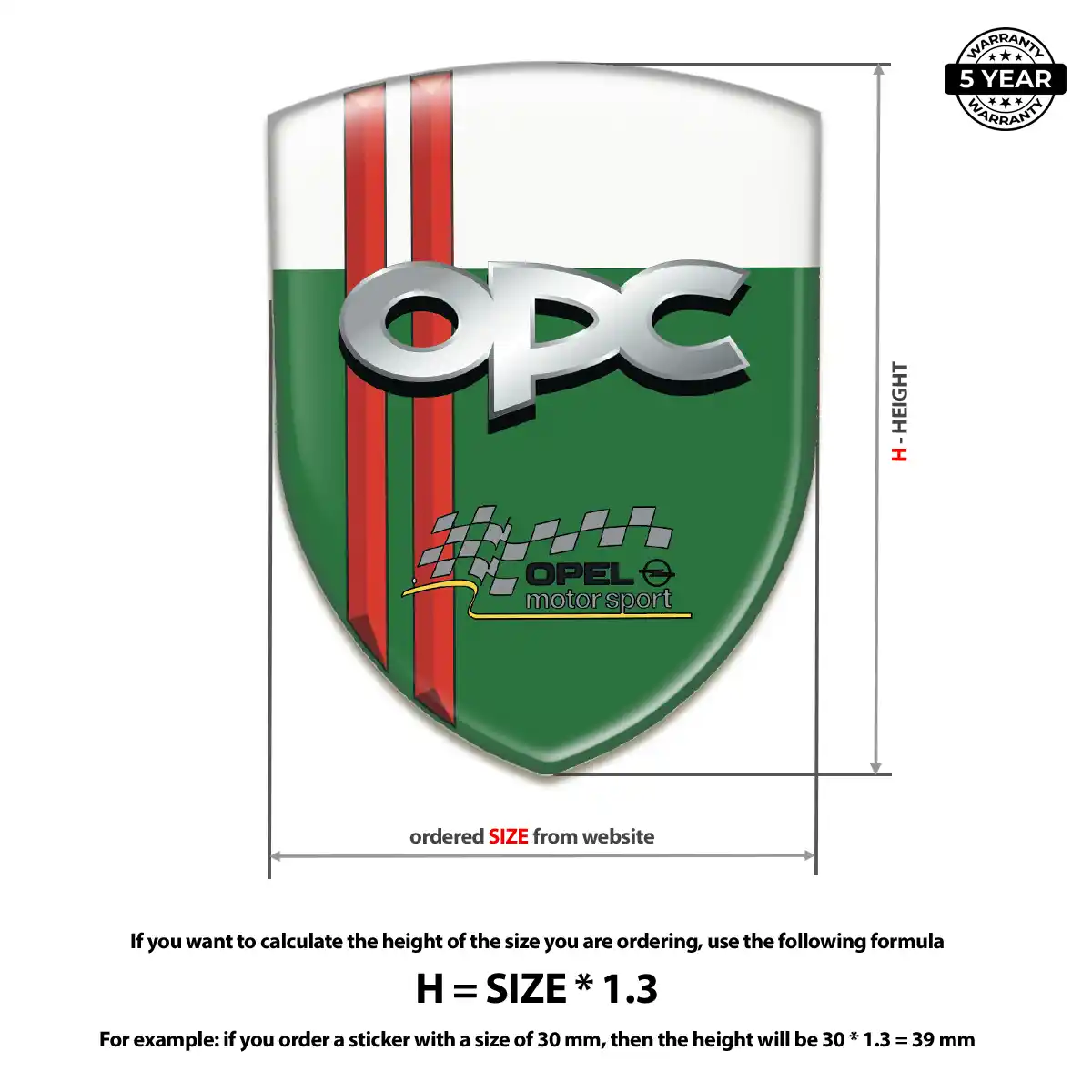 Opel Epoxy Domed Sticker Superior Craft