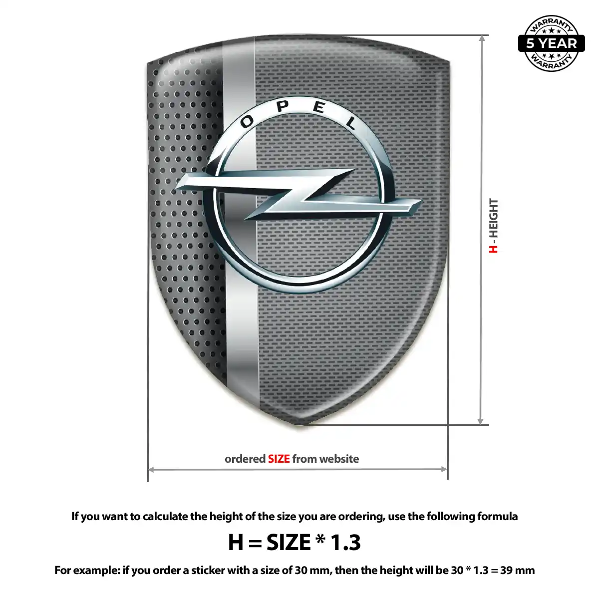 Opel Gel Badge Sticker Elite Finish