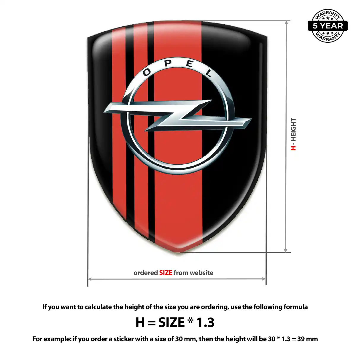 Opel Gel Badge Sticker Interior Elegance