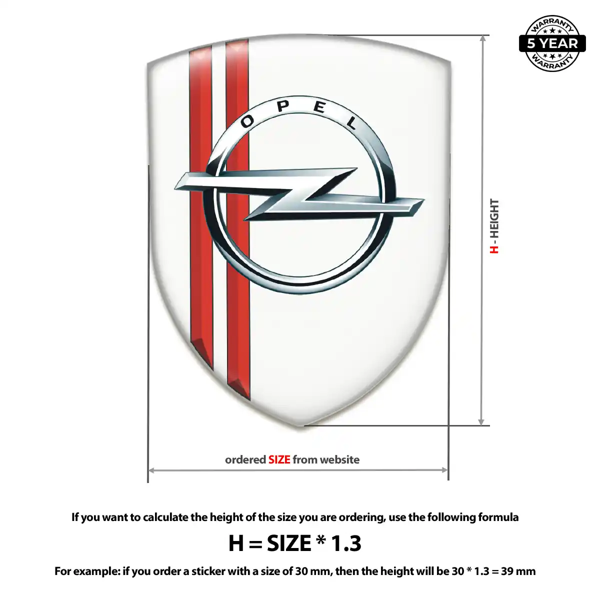 Opel Gel Badge Sticker Noble Edition