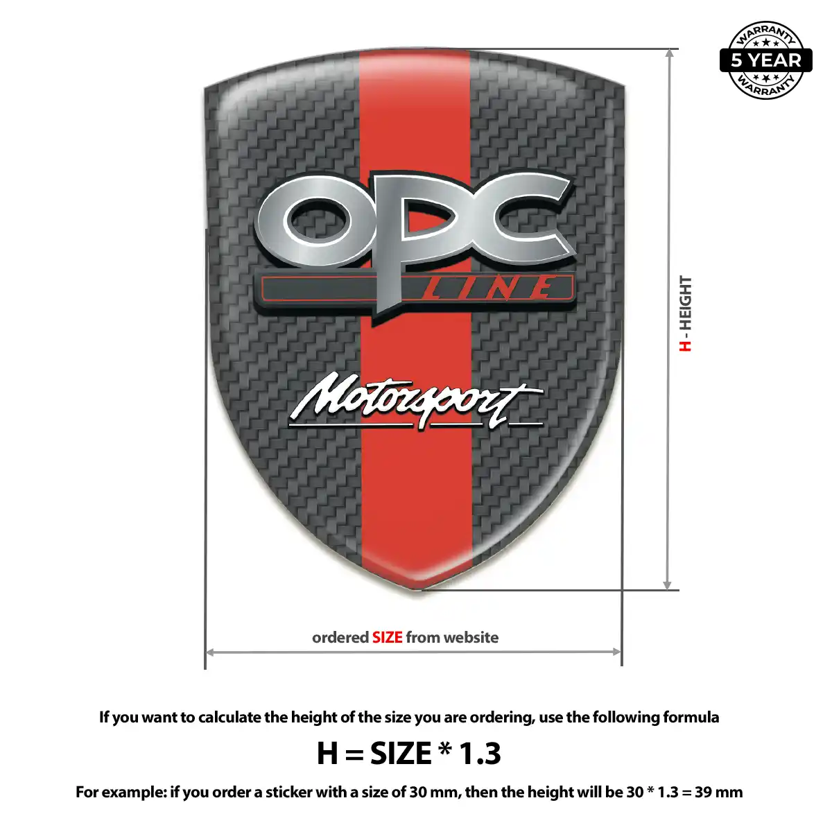 Opel Gel Badge Sticker Prestige Line