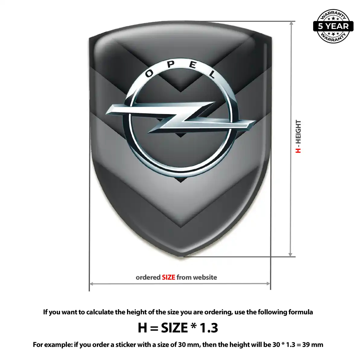 Opel Gel Badge Sticker Resin Elite