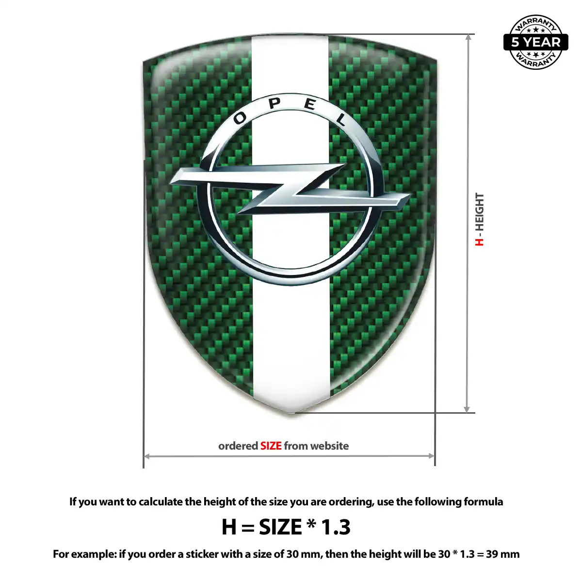 Opel Gel Emblem Sticker Cabin Style
