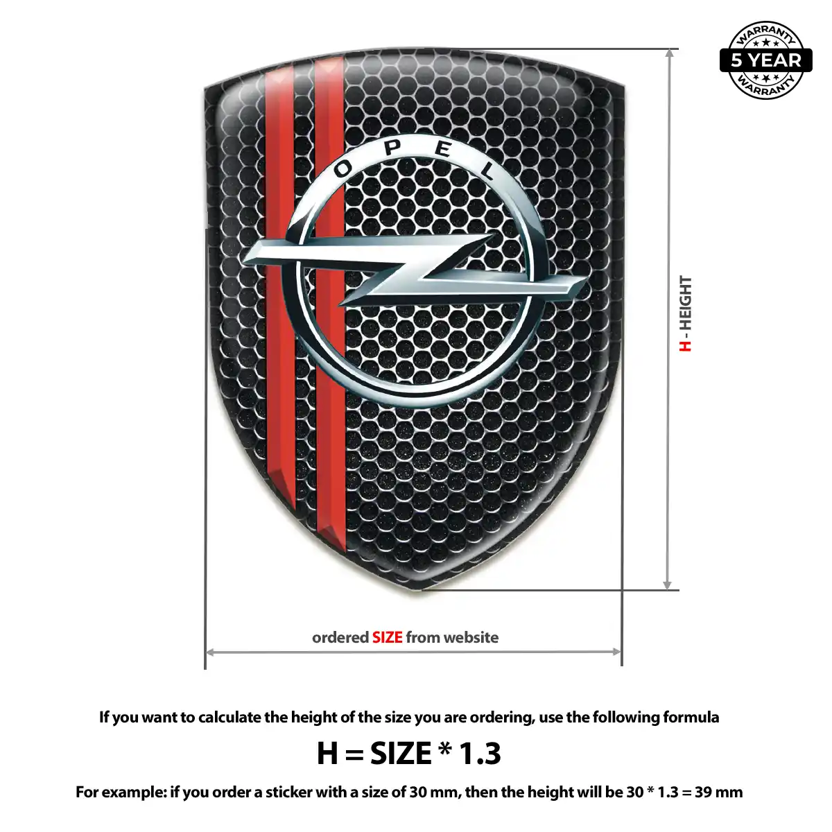 Opel Gel Emblem Sticker Prestige Line