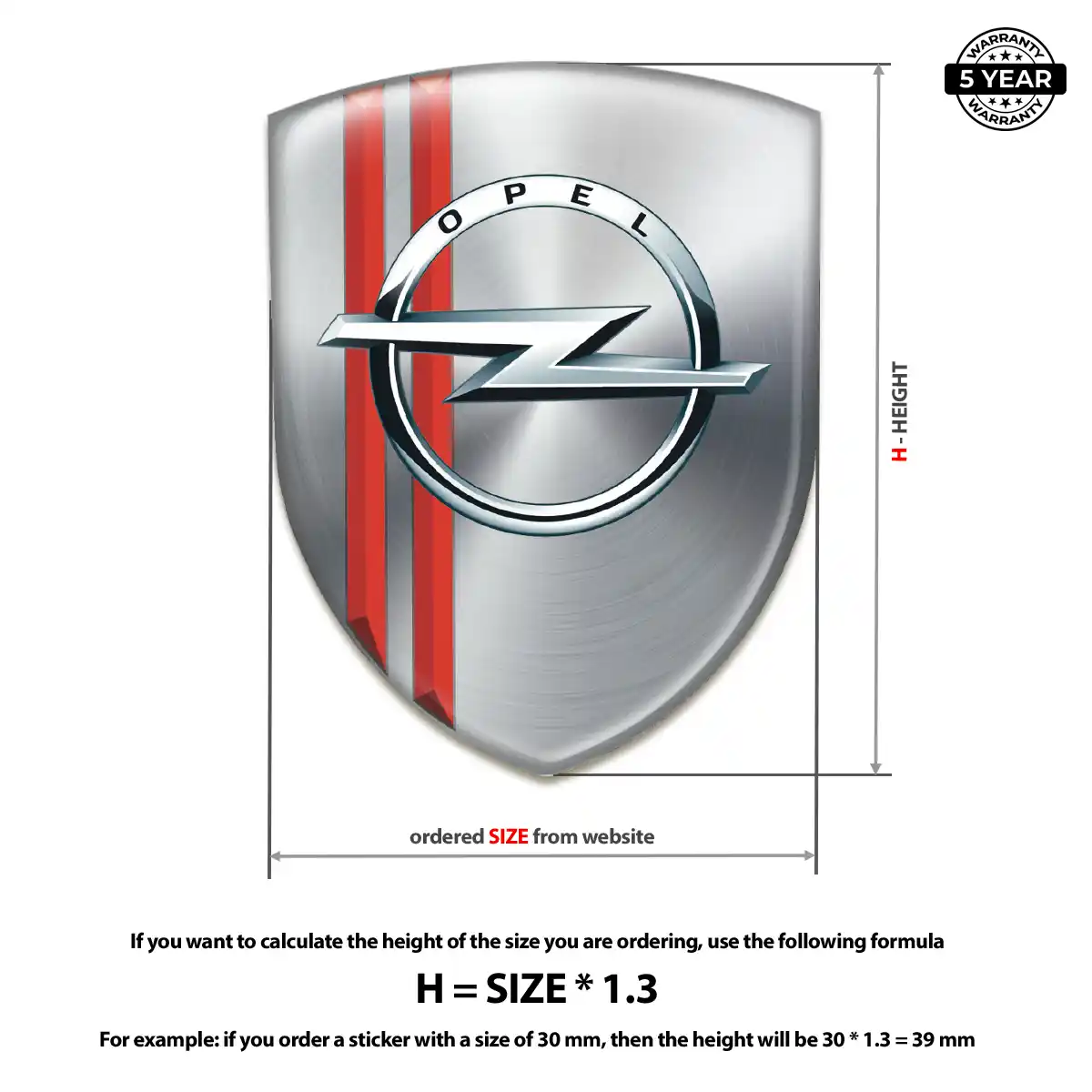 Opel Gel Emblem Sticker Signature Grade