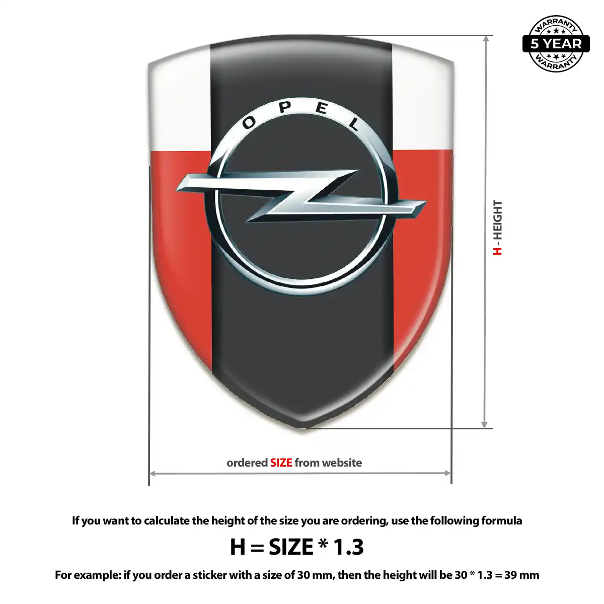 Opel Logo Sticker Premium Dome