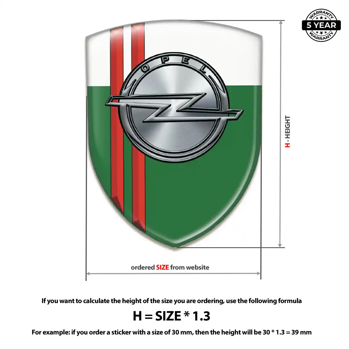 Opel Logo Sticker Resin Luxe