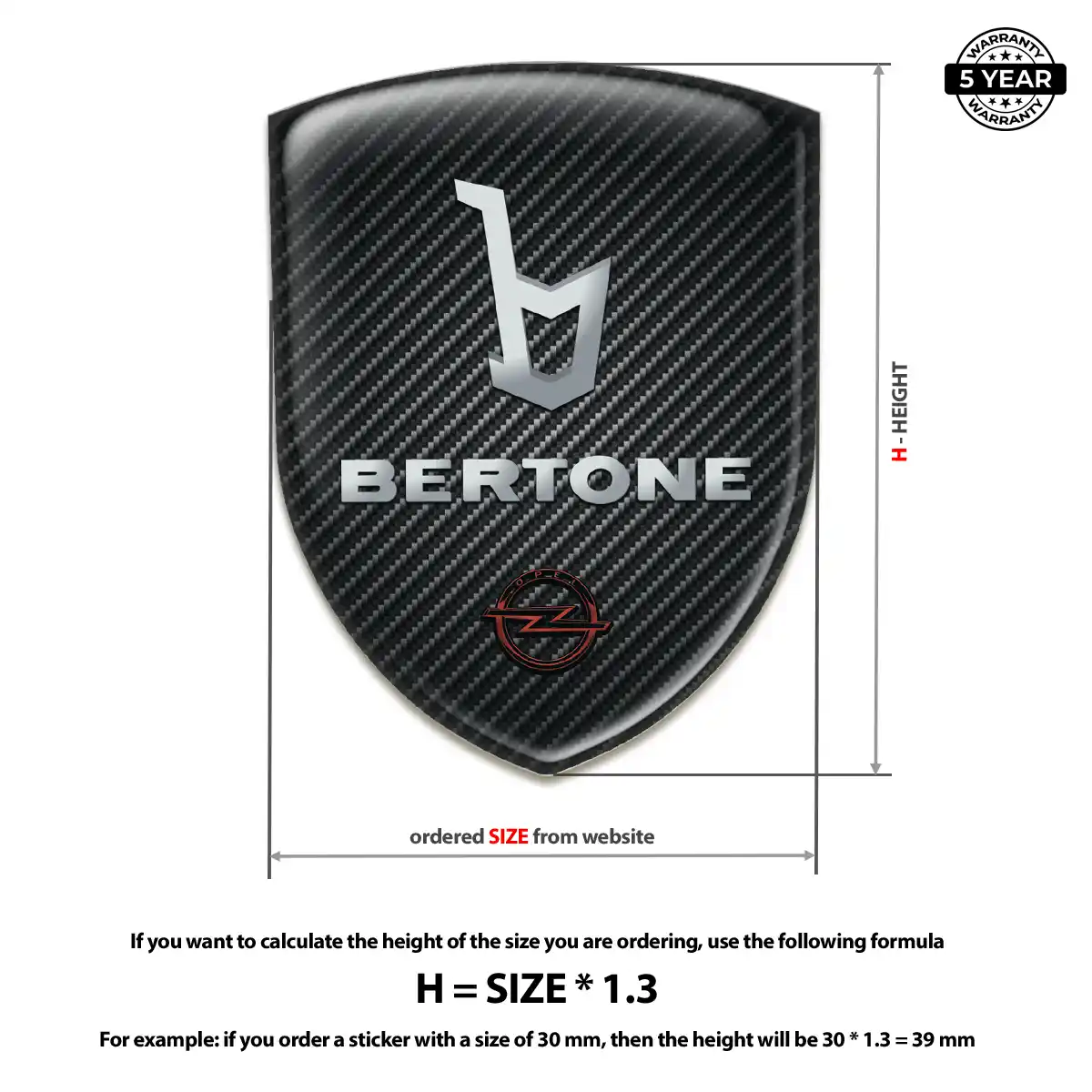 Opel Polyurethane Domed Sticker Deluxe Edition