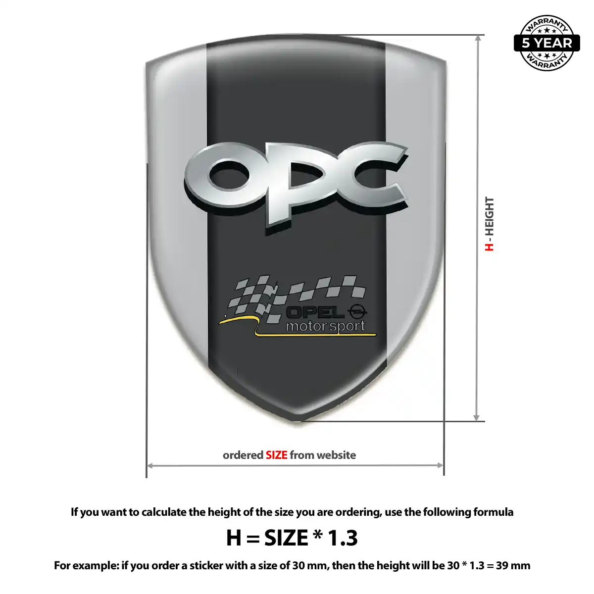 Opel Polyurethane Domed Sticker Exclusive Series