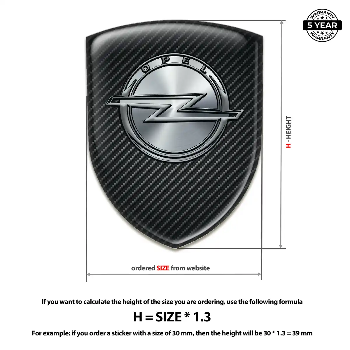 Opel Polyurethane Domed Sticker Opulent Line