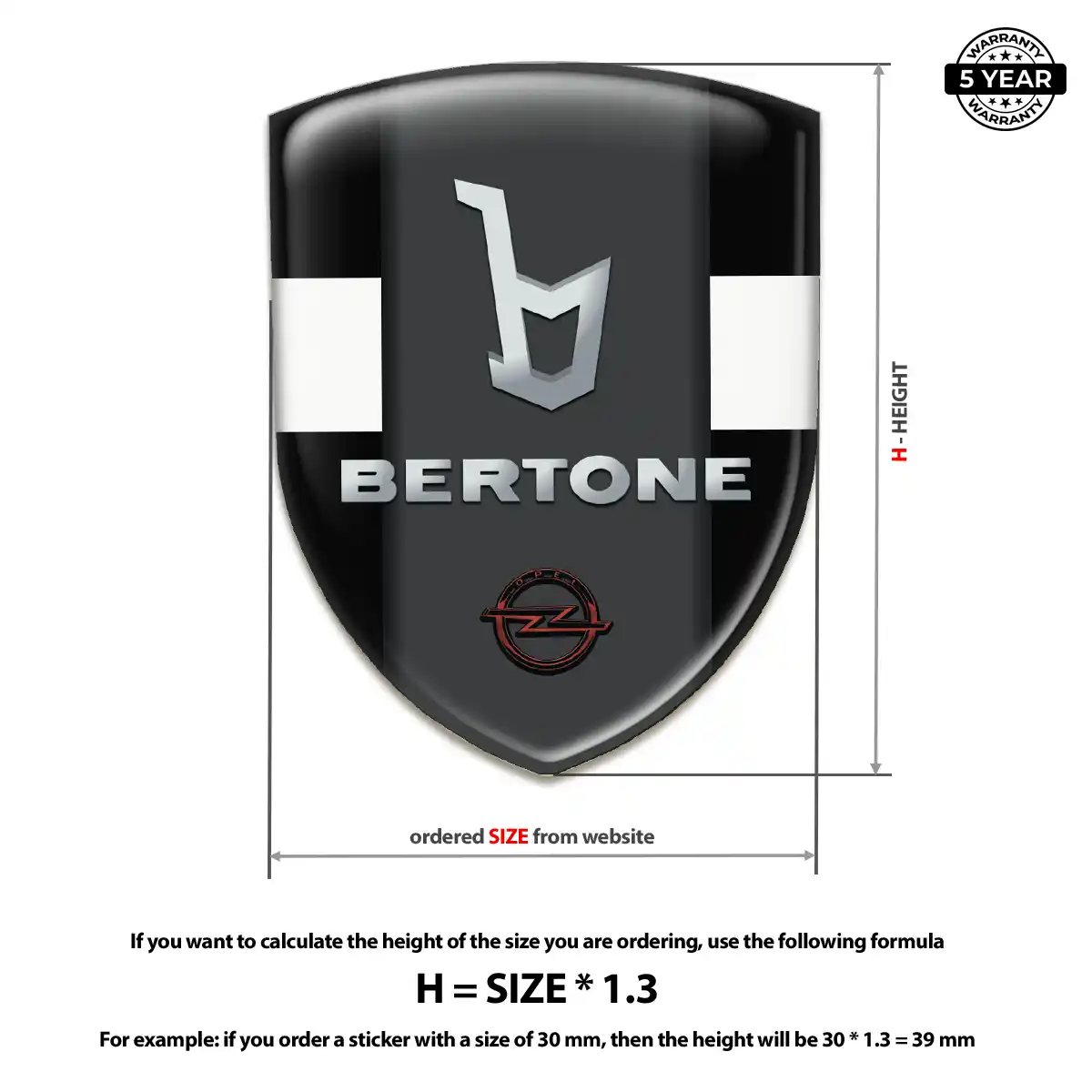 Opel Polyurethane Domed Sticker Prestige Line