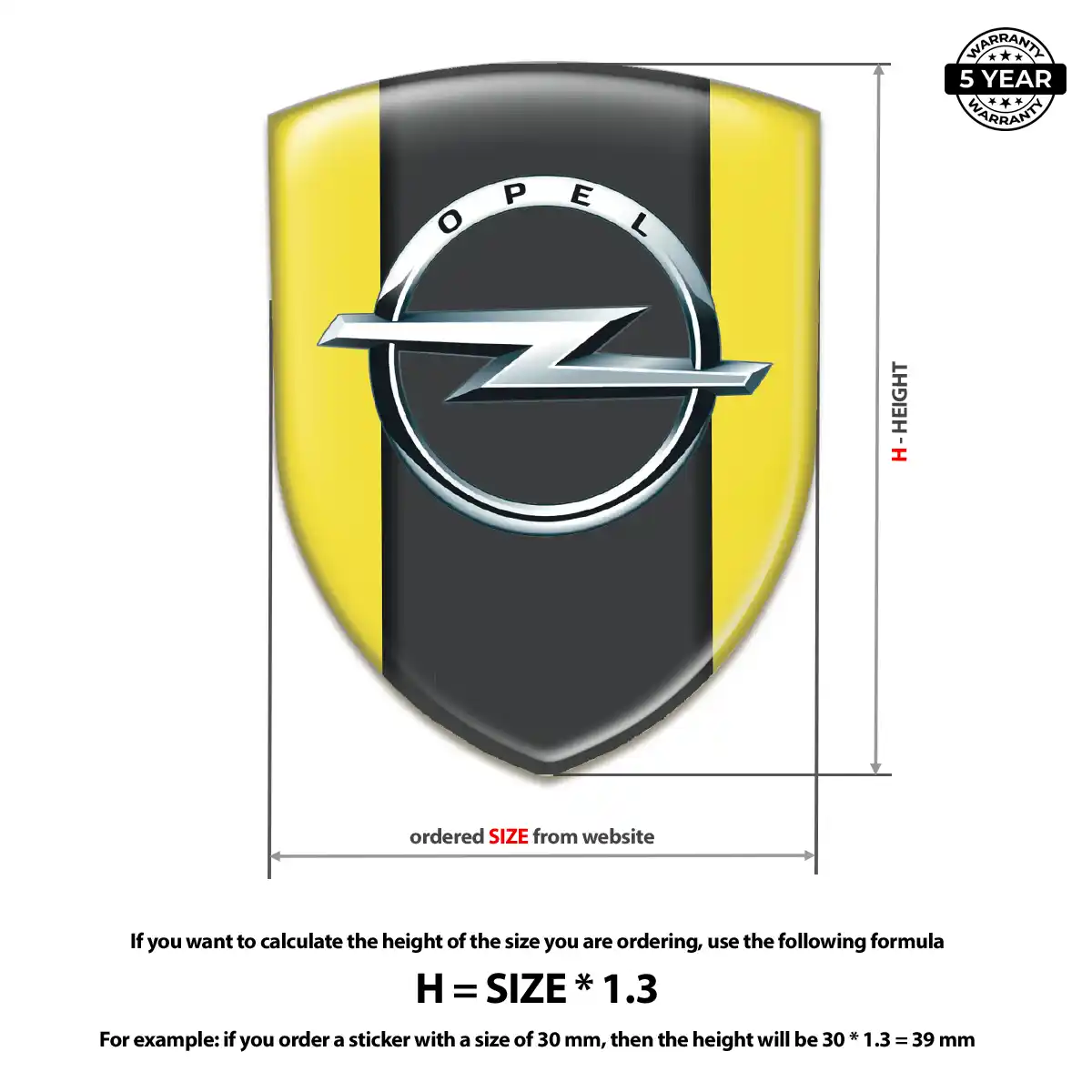Opel Polyurethane Domed Sticker Prime Quality