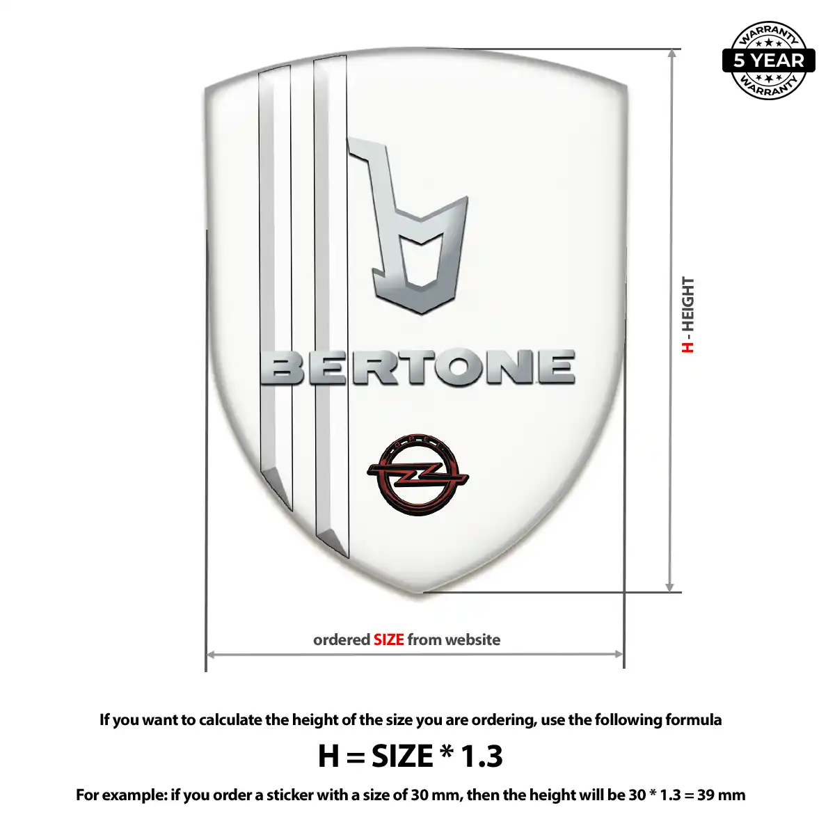 Opel Polyurethane Domed Sticker Resin Luxe