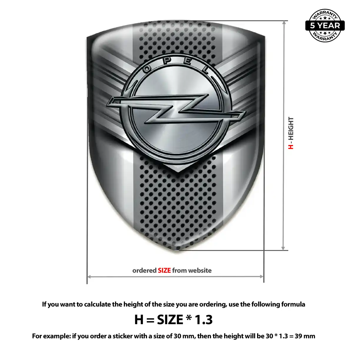 Opel Polyurethane Domed Sticker Signature Grade