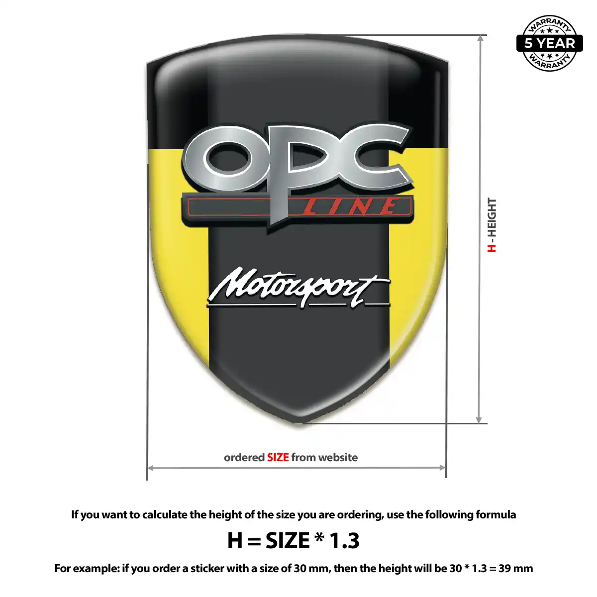 Opel Polyurethane Domed Sticker Sleek Style