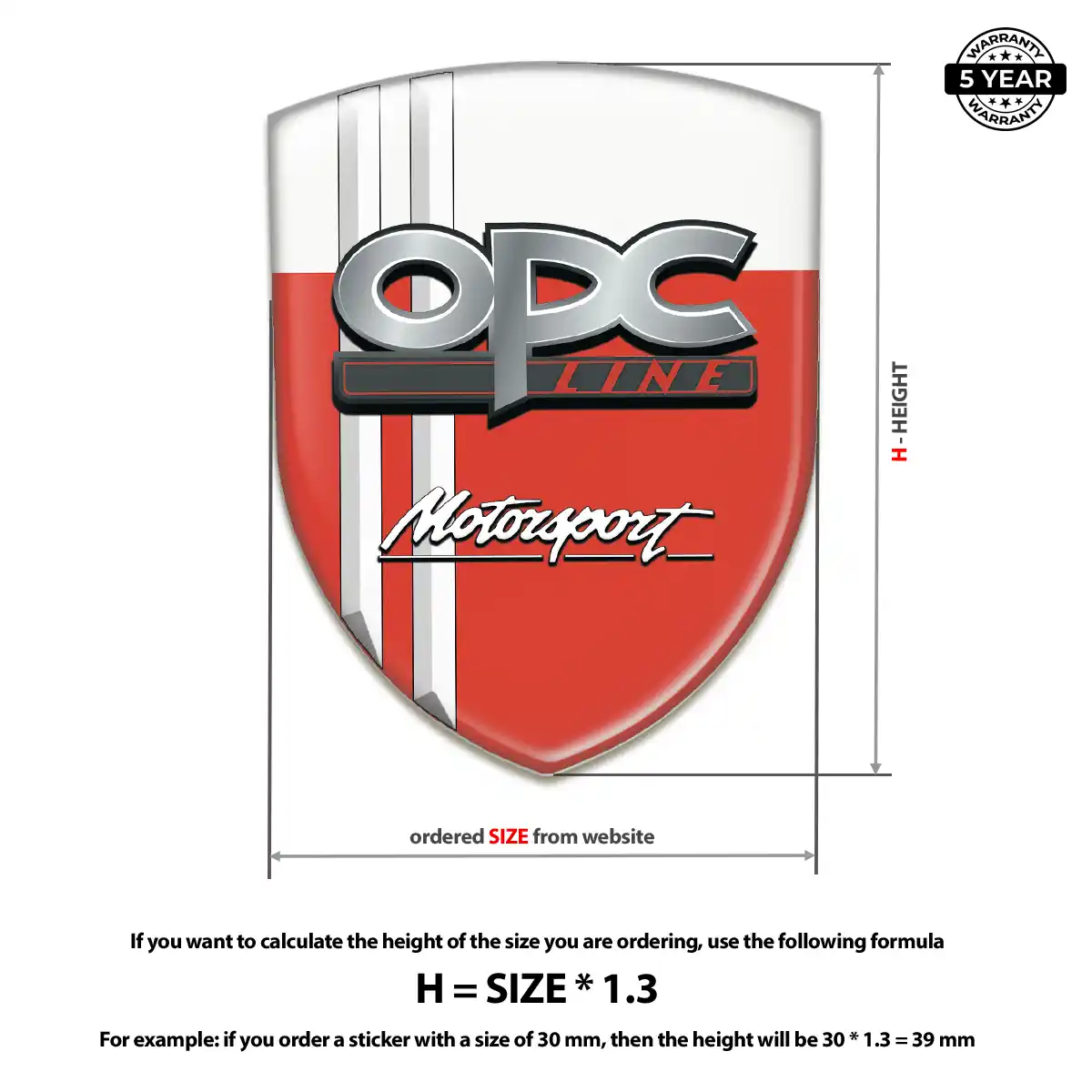 Opel Polyurethane Domed Sticker Superior Craft