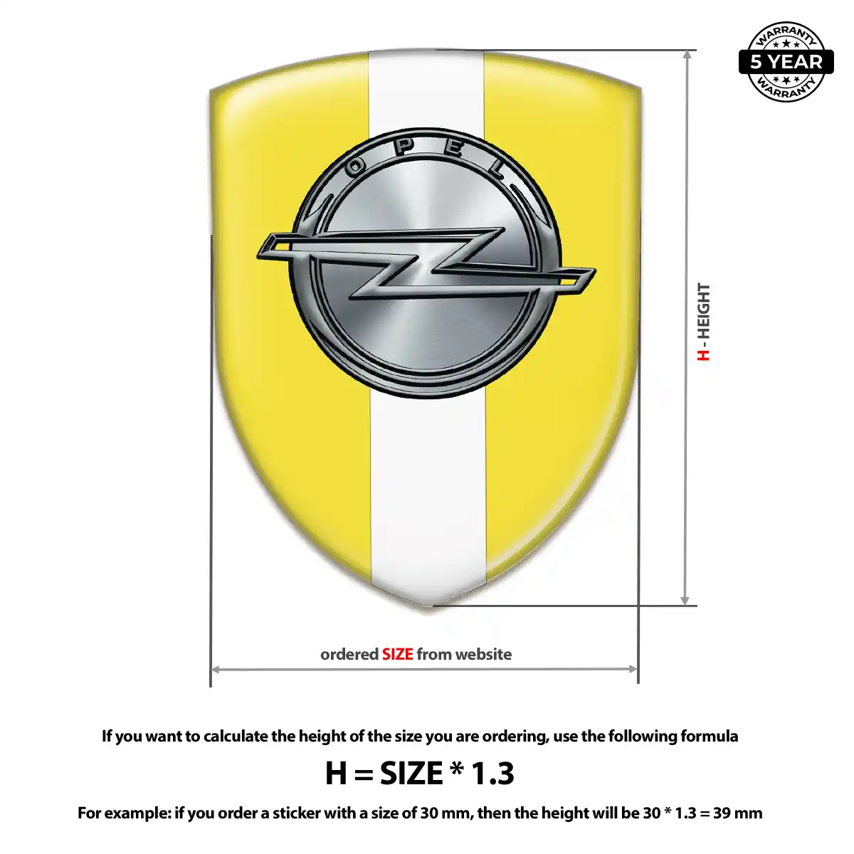 Opel Resin Badge Sticker Interior Elegance