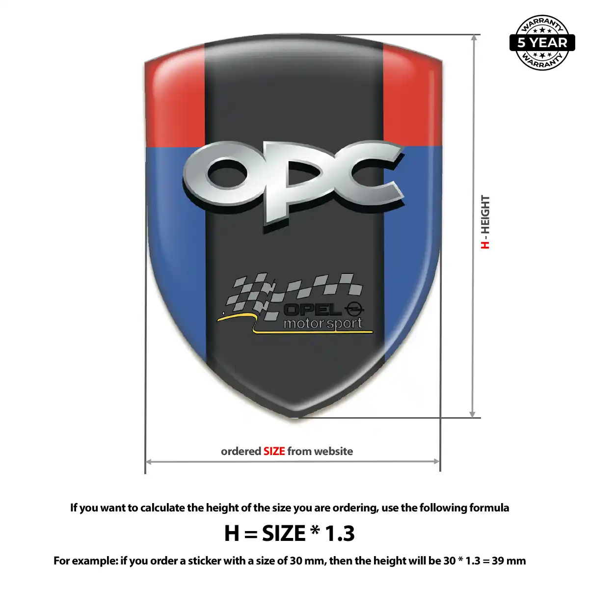 Opel Resin Badge Sticker Opulent Line
