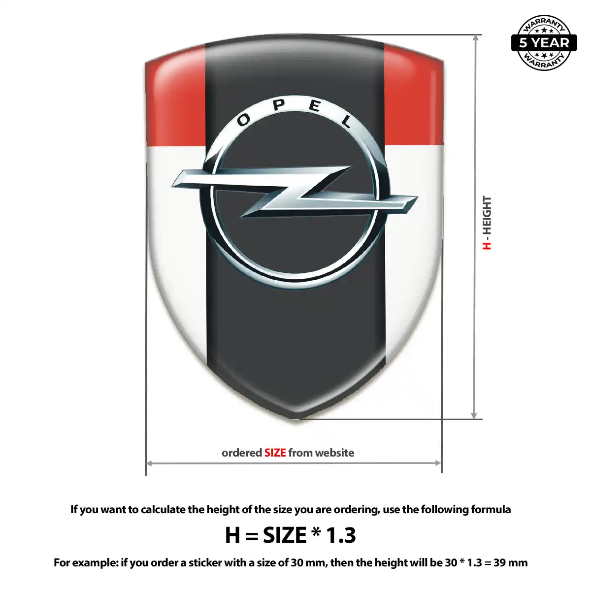 Opel Resin Badge Sticker Premium Dome