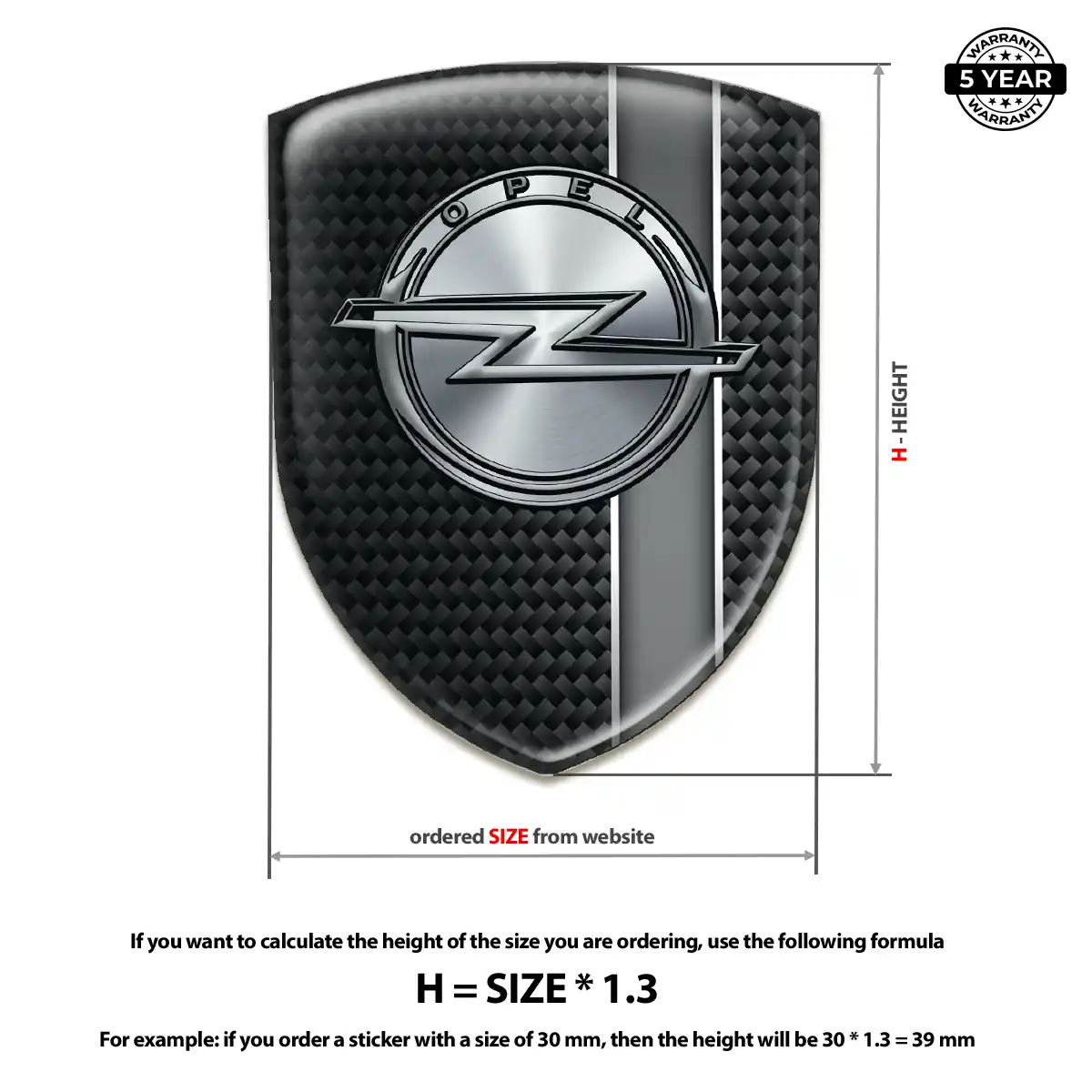 Opel Resin Badge Sticker Prestige Line