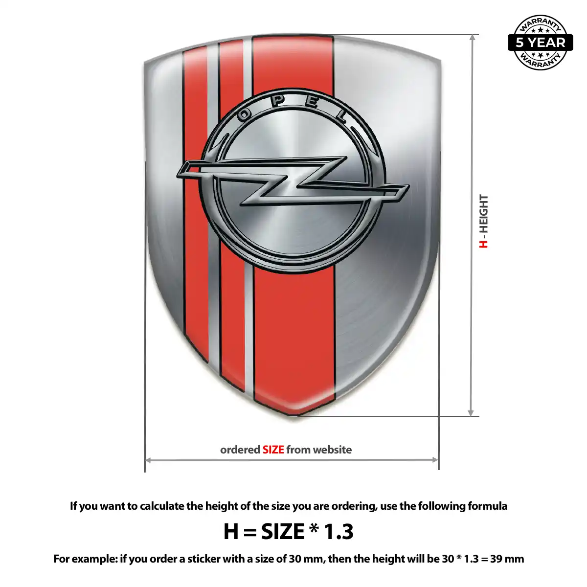 Opel Resin Badge Sticker Resin Luxe