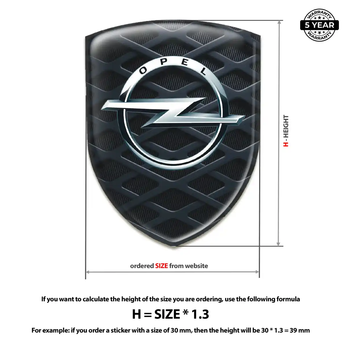 Opel Resin Domed Sticker Cabin Style