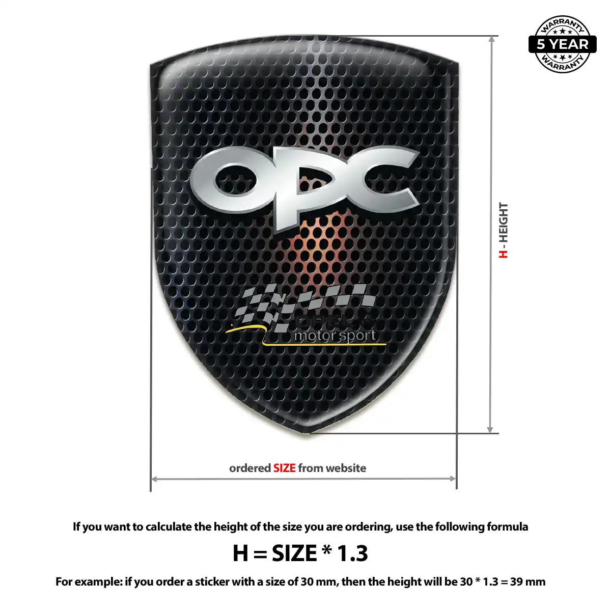 Opel Resin Domed Sticker Elite Finish