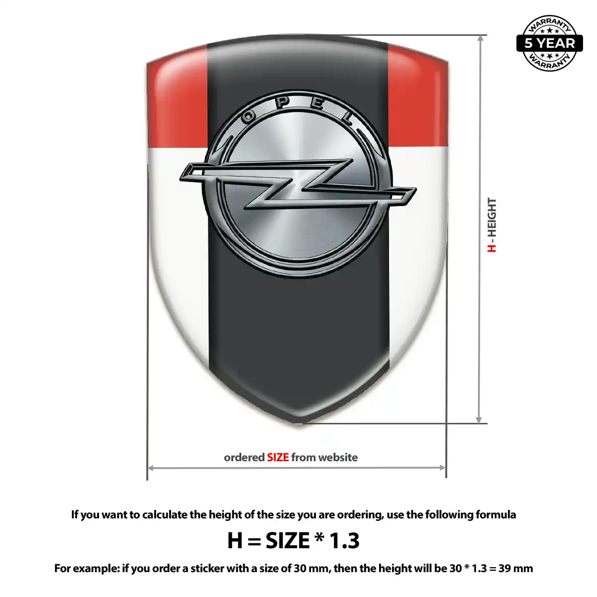 Opel Resin Domed Sticker Exterior Luxe