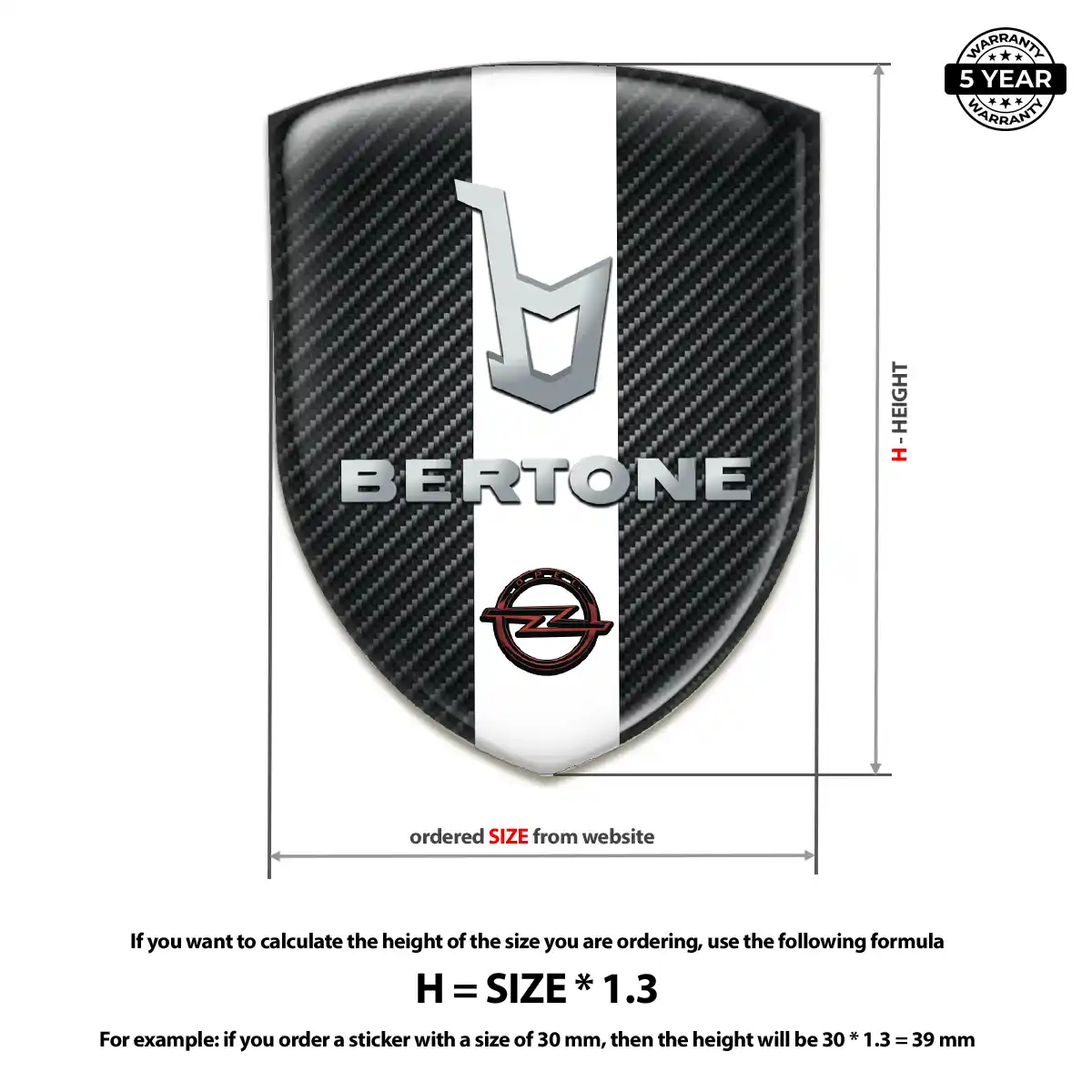 Opel Resin Domed Sticker Interior Elegance