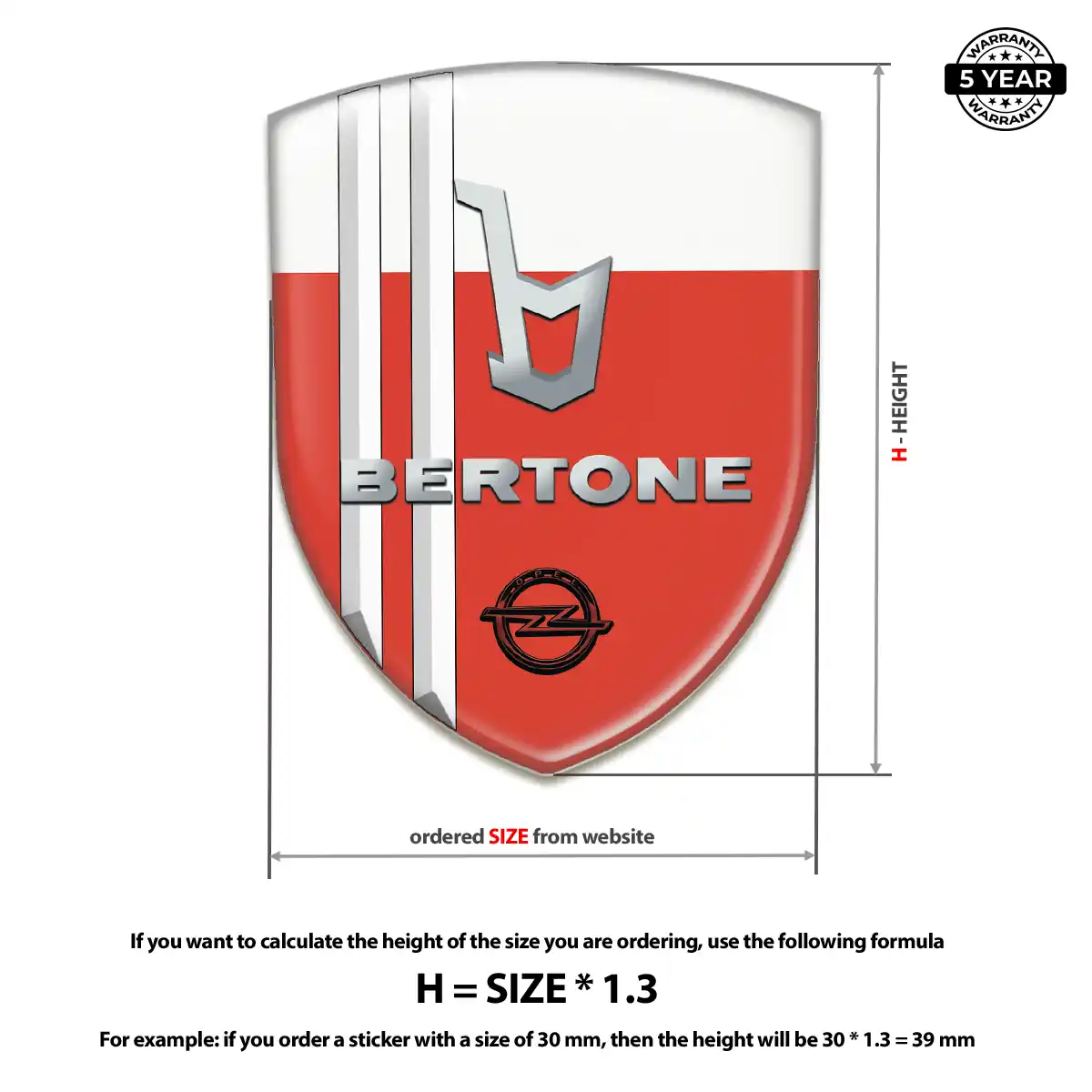 Opel Resin Domed Sticker Opulent Line