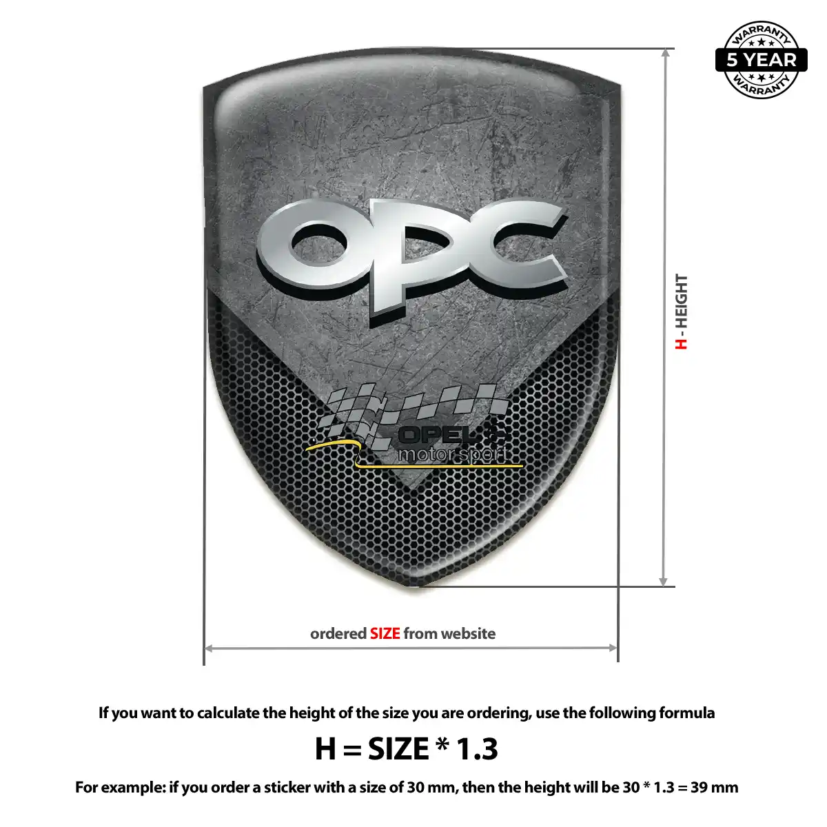 Opel Resin Domed Sticker Outer Style