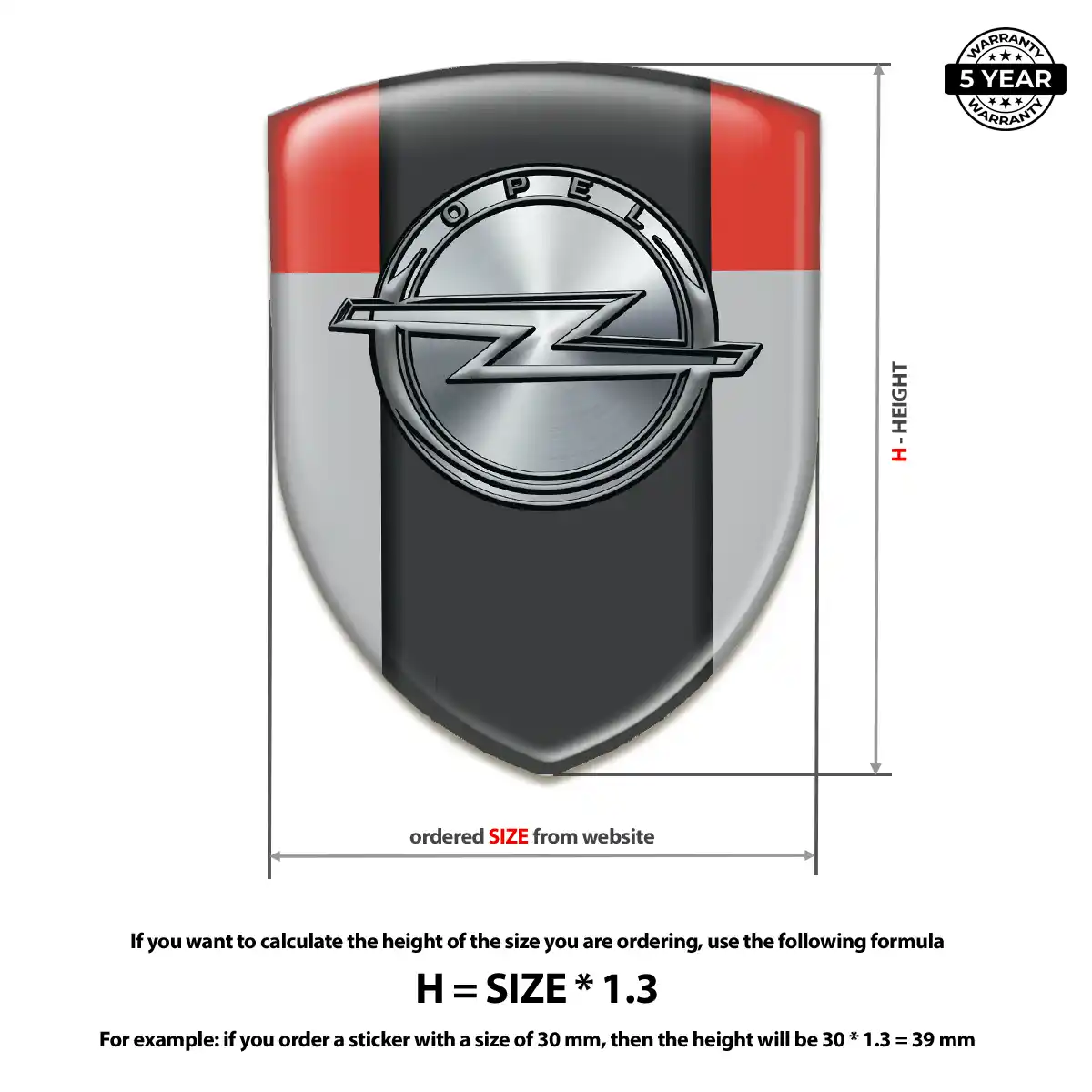 Opel Resin Domed Sticker Premium Dome