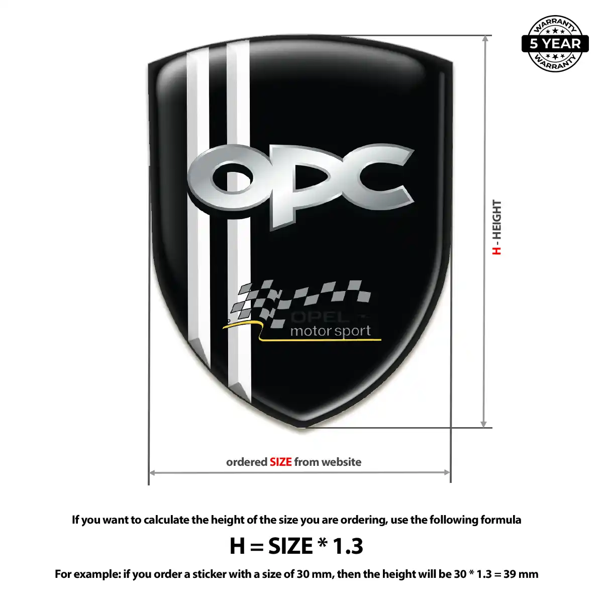 Opel Resin Domed Sticker Prime Quality
