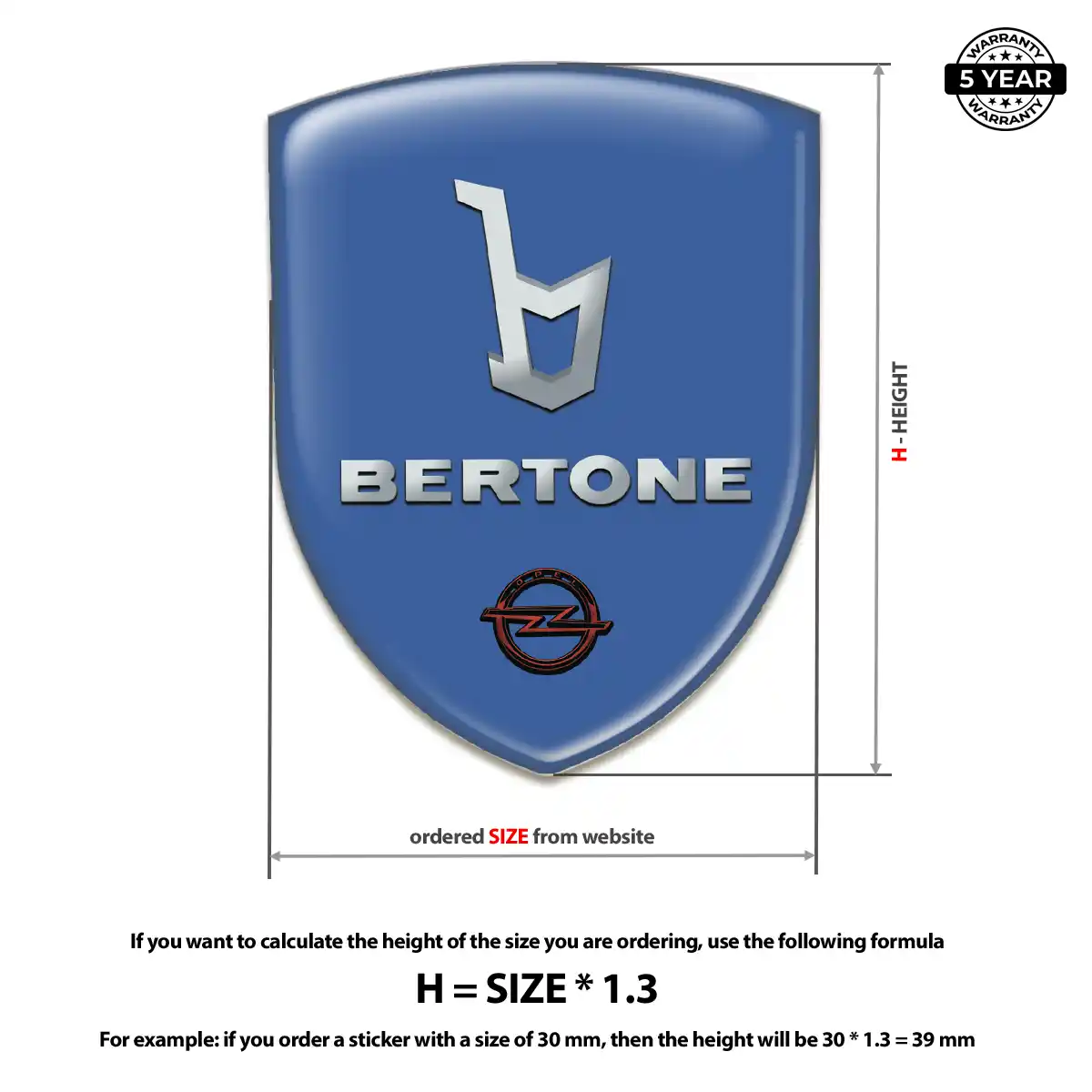 Opel Resin Domed Sticker Resin Elite