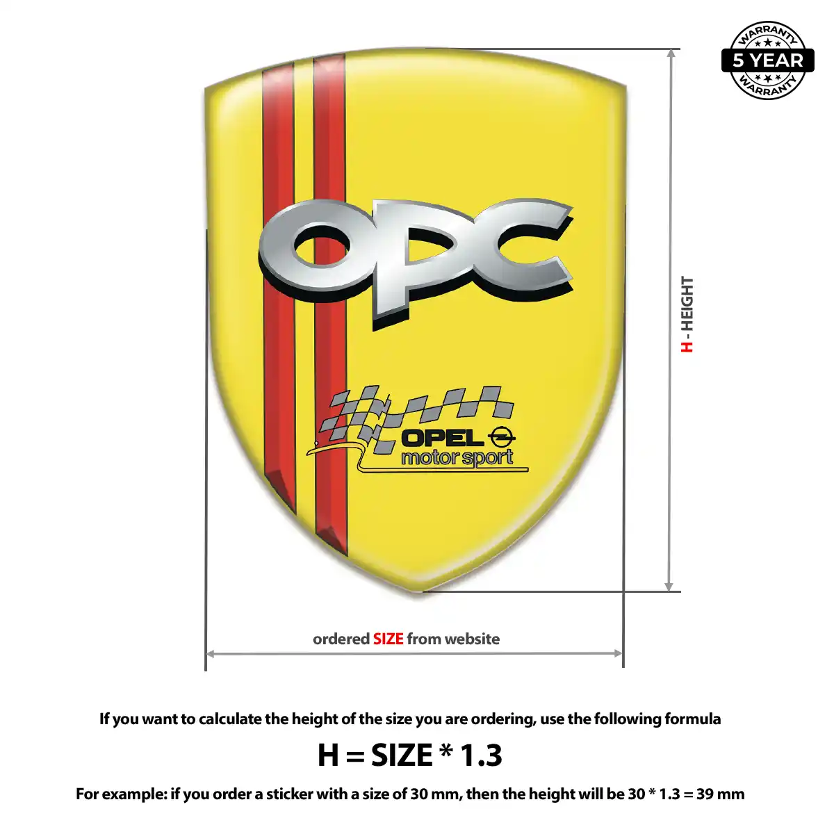 Opel Resin Domed Sticker Signature Grade