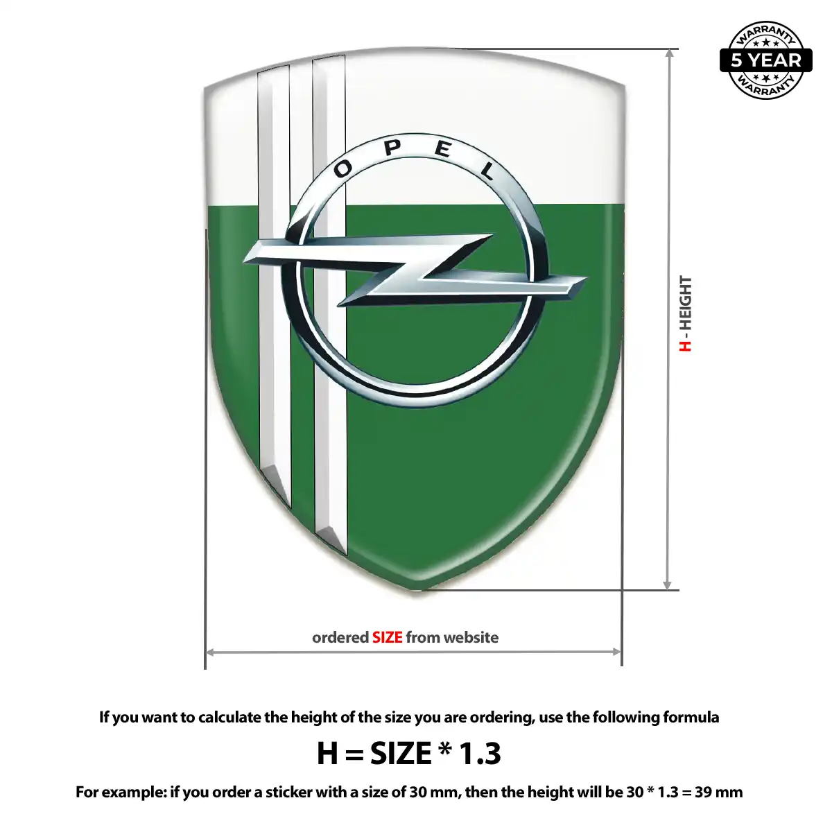 Opel Resin Domed Sticker Sleek Style