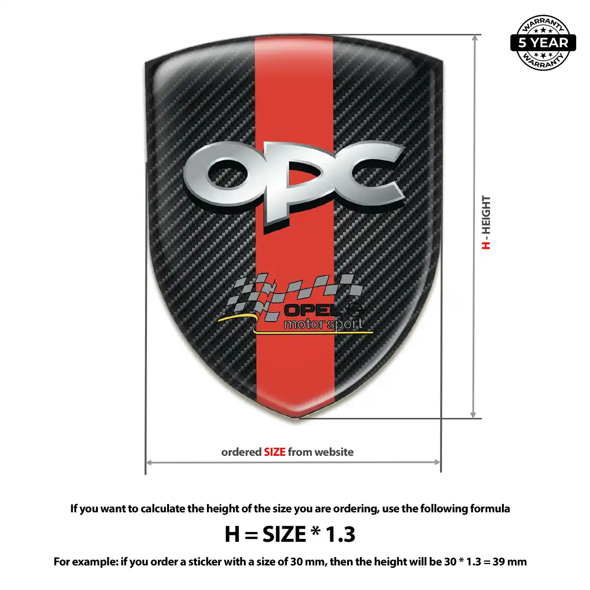Opel Resin Emblem Sticker Elite Edition