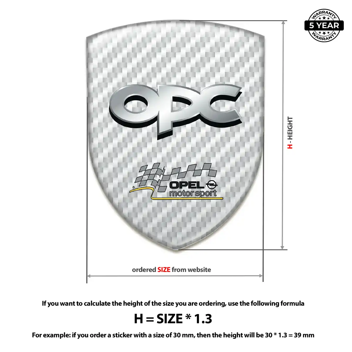 Opel Resin Emblem Sticker Elite Finish