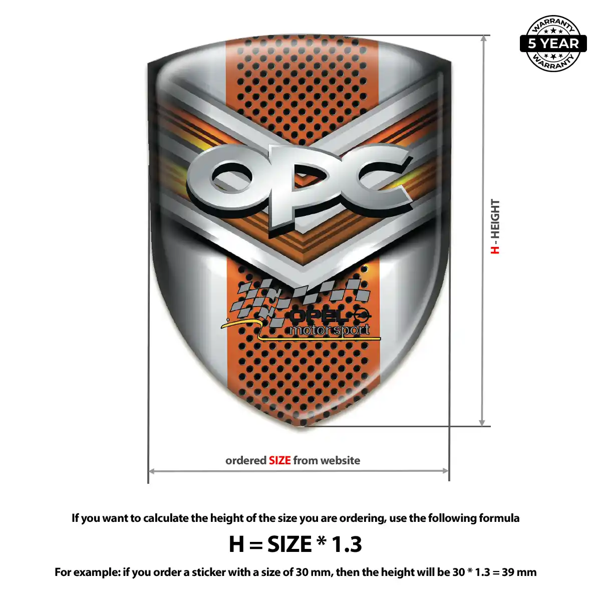 Opel Resin Emblem Sticker Premium Dome