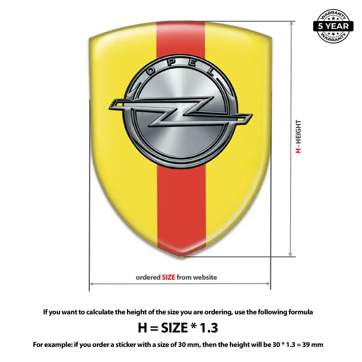 Opel Resin Emblem Sticker Prestige Line