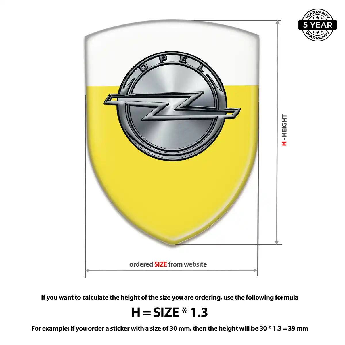 Opel Resin Emblem Sticker Prime Quality
