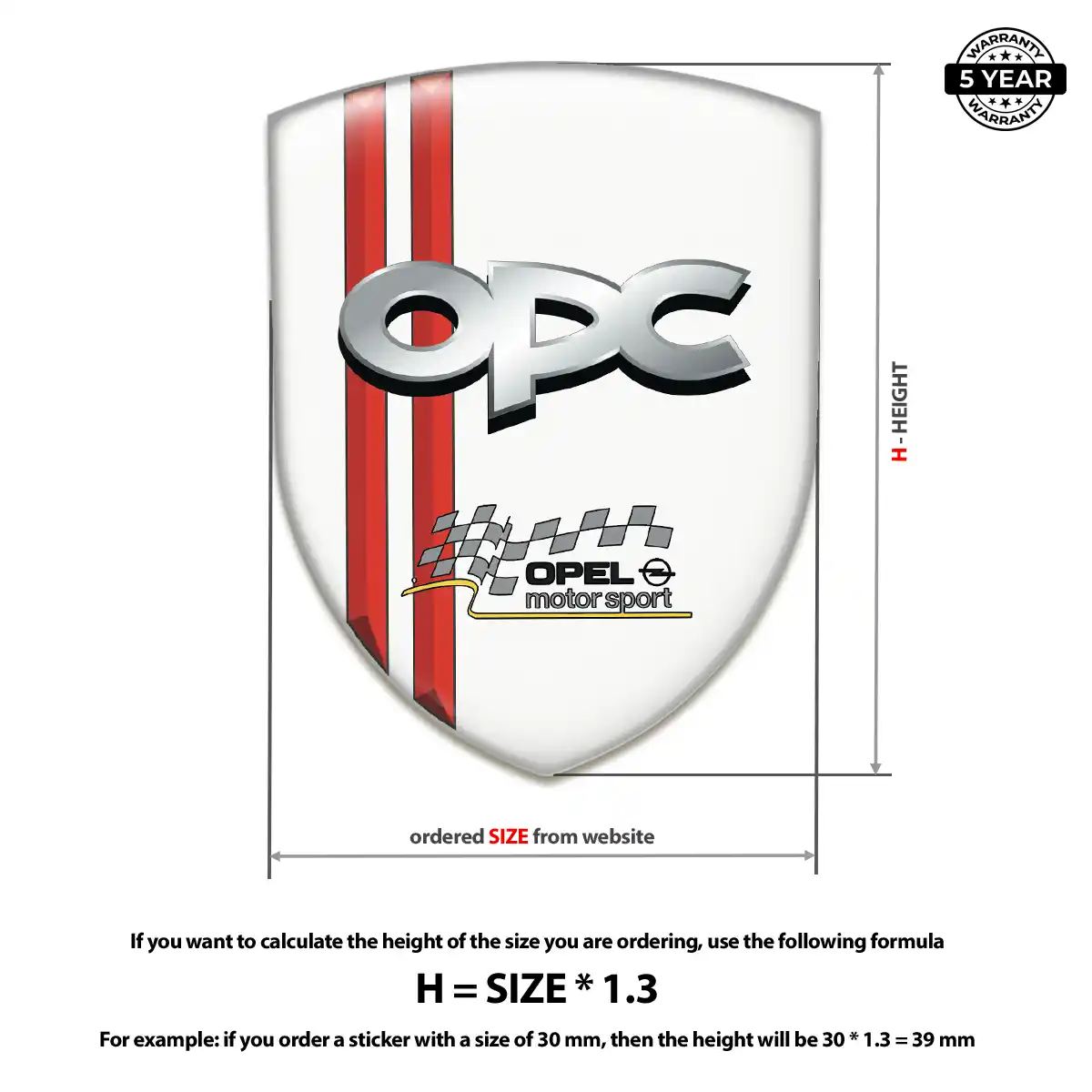 Opel Resin Emblem Sticker Signature Grade