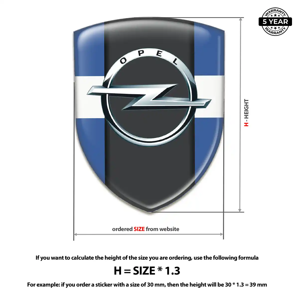 Opel Self Adhesive Emblem Sticker Elite Finish