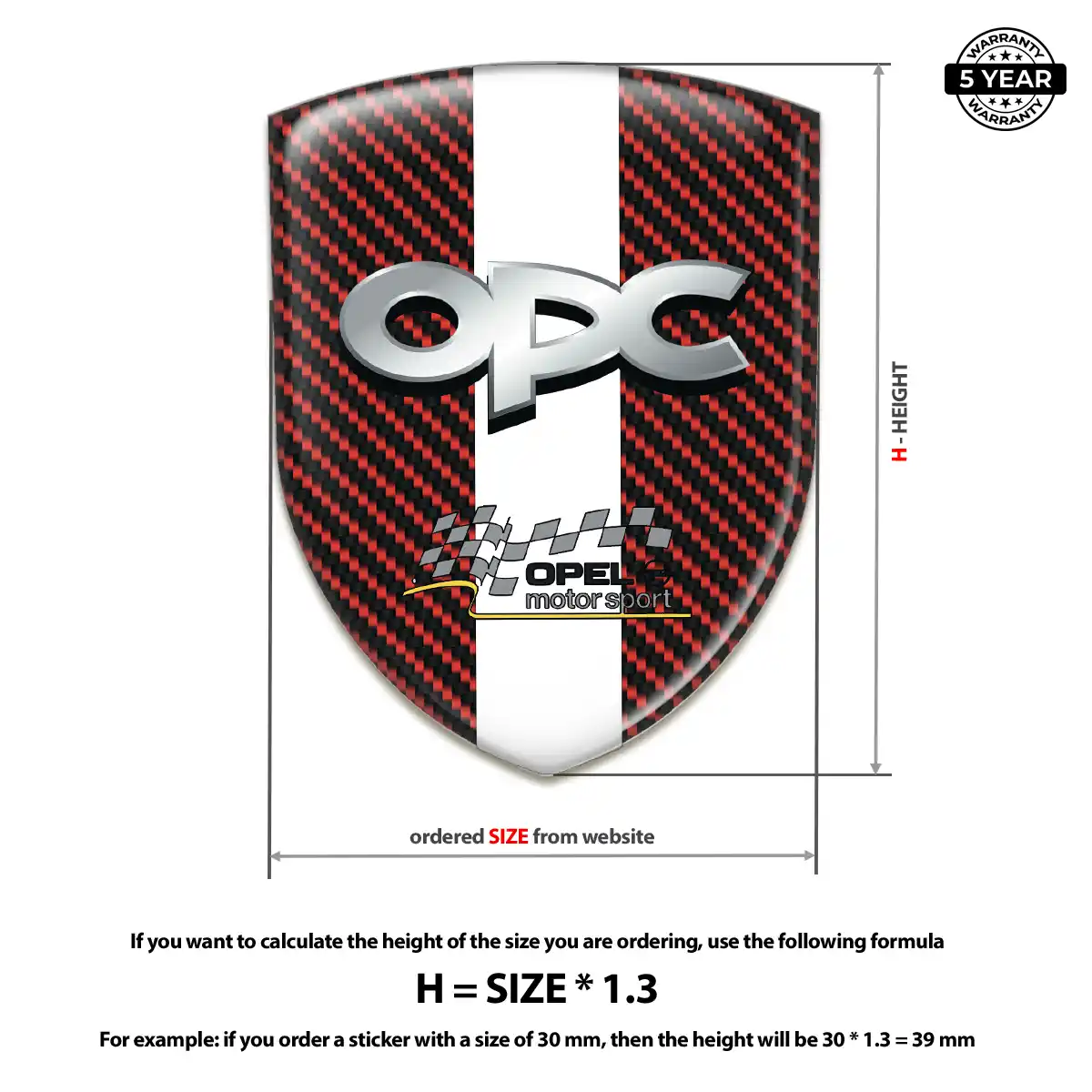 Opel Self Adhesive Emblem Sticker Interior Elegance