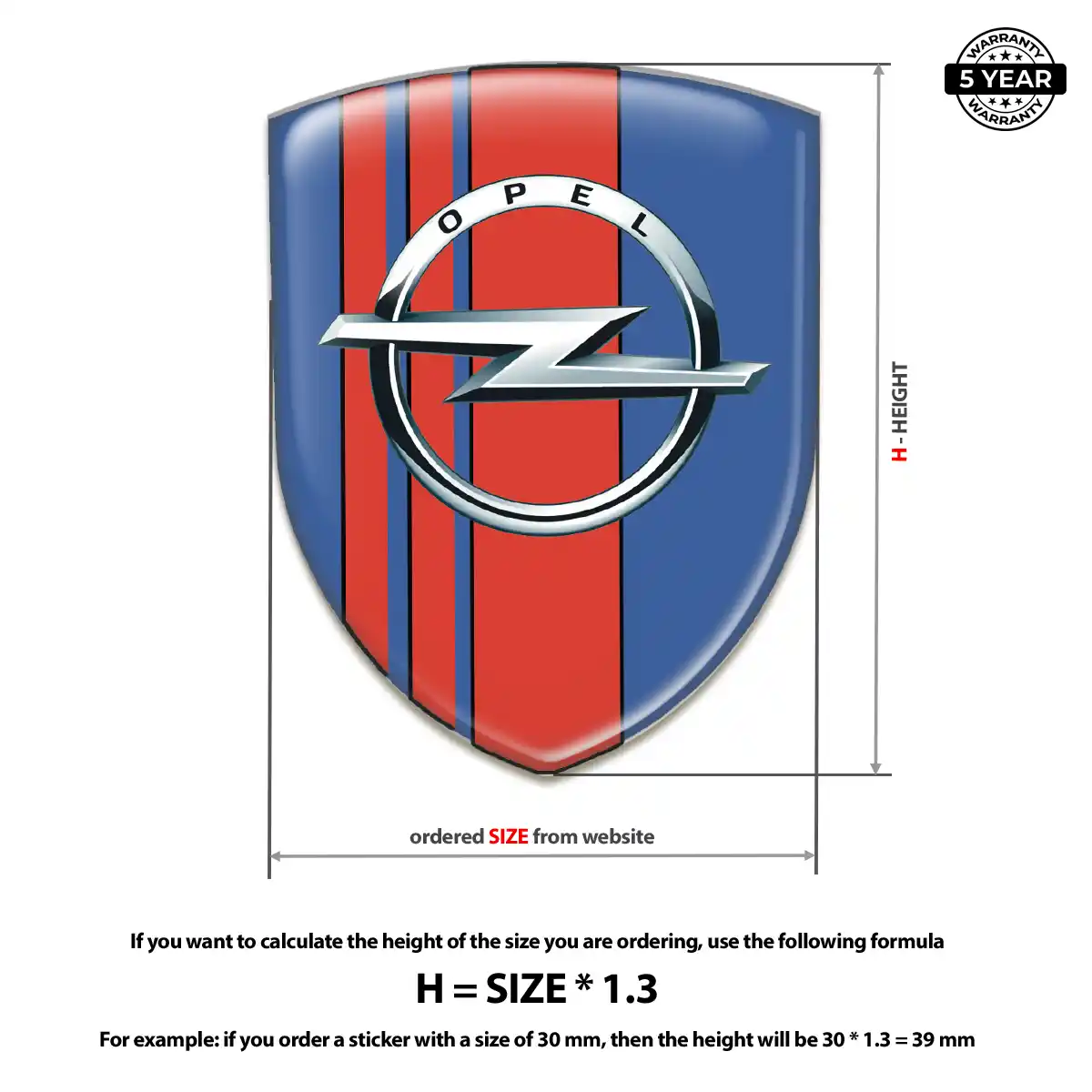 Opel Self Adhesive Emblem Sticker Opulent Line
