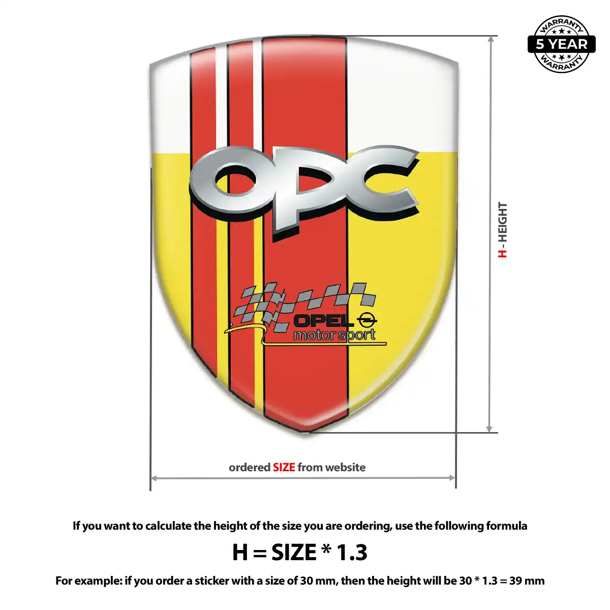Opel Self Adhesive Emblem Sticker Premium Dome